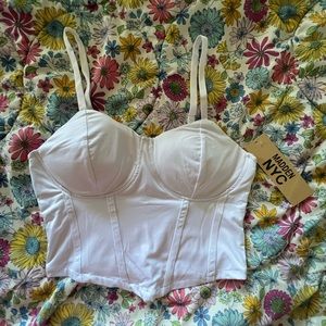 white corset lined top !